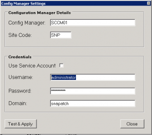 SnaPatch SCCM Settings