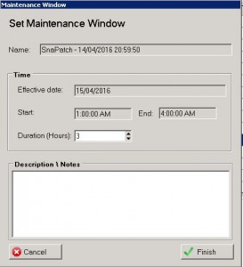 SnaPatch Maintenance Window