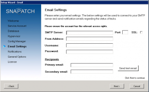 SnaPatch Email SnaPatch Email SettingsSettings