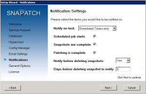 SnaPatch Notifications Settings