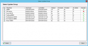 SnaPatch Update Group Selection