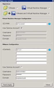 SnaPatch Hypervisor Settings
