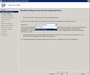 SCCM ADR Deployment Settings