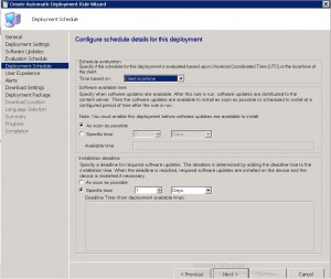 SCCM Deployment Schedule