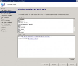 SCEP Definition Automatic Deployment Rule