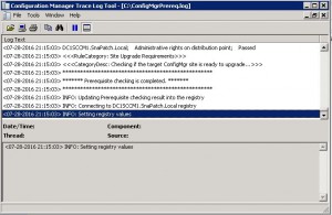 SCCM 1606 ConfigMgrPrereqlog