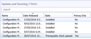 SCCM 1606 Prereq Check Passed