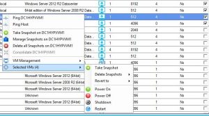 Schedule HyperV Checkpoint Selection