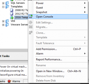 VMWare Template Creation Console