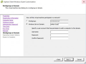 Vmware VM Deployment Customization