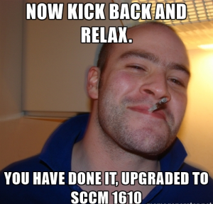 sccm 1610 finally upgraded