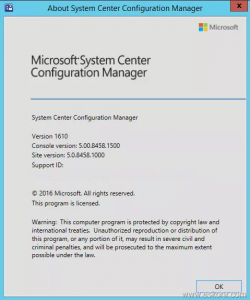 sccm 1610 installed