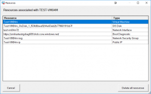 Azure VM Remover Resource List