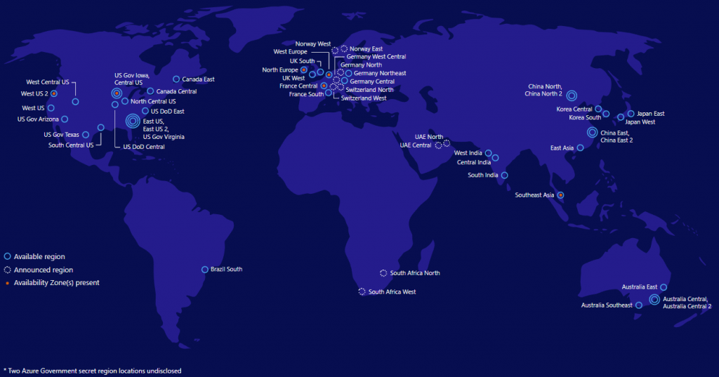 Microsoft Azure Locations