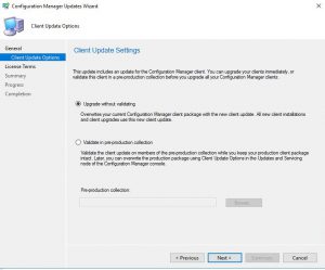 SCCM KB4500571 Client Update Settings