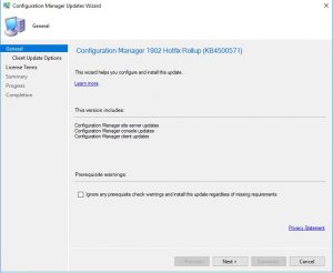 SCCM KB4500571 Updates Wizard