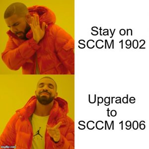 SCCM 1906 upgrade