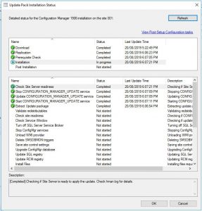 SCCM 1906 Update Status Window