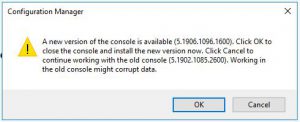 SCCM 1906 Console Update