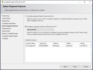 sql install features