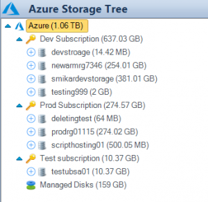 Azure Storage Tree View