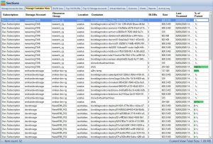 Cloud Storage Manager Azure Storage Containers Tab