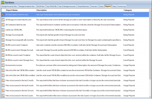 Cloud Storage Manager Reports Tab