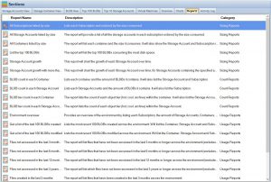 Cloud Storage Manager Reports Tab
