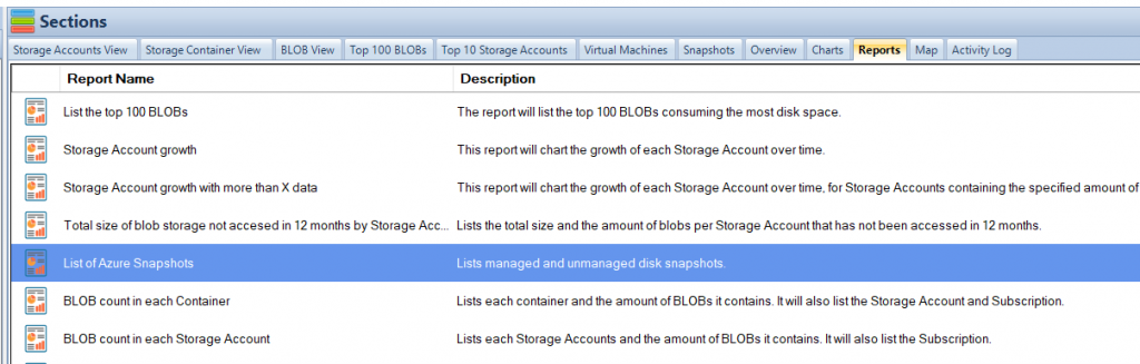 Azure VM Snapshot Report