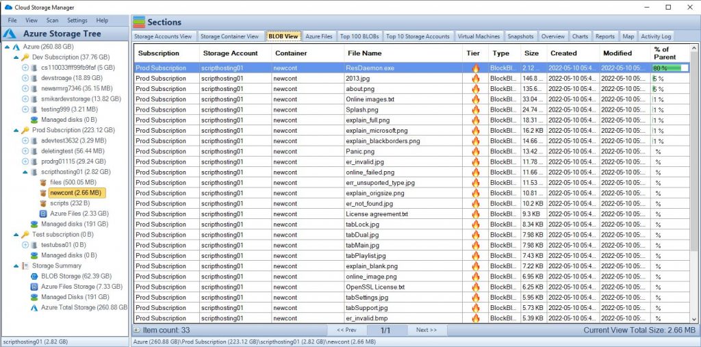 Azure Blob Storage Tiering