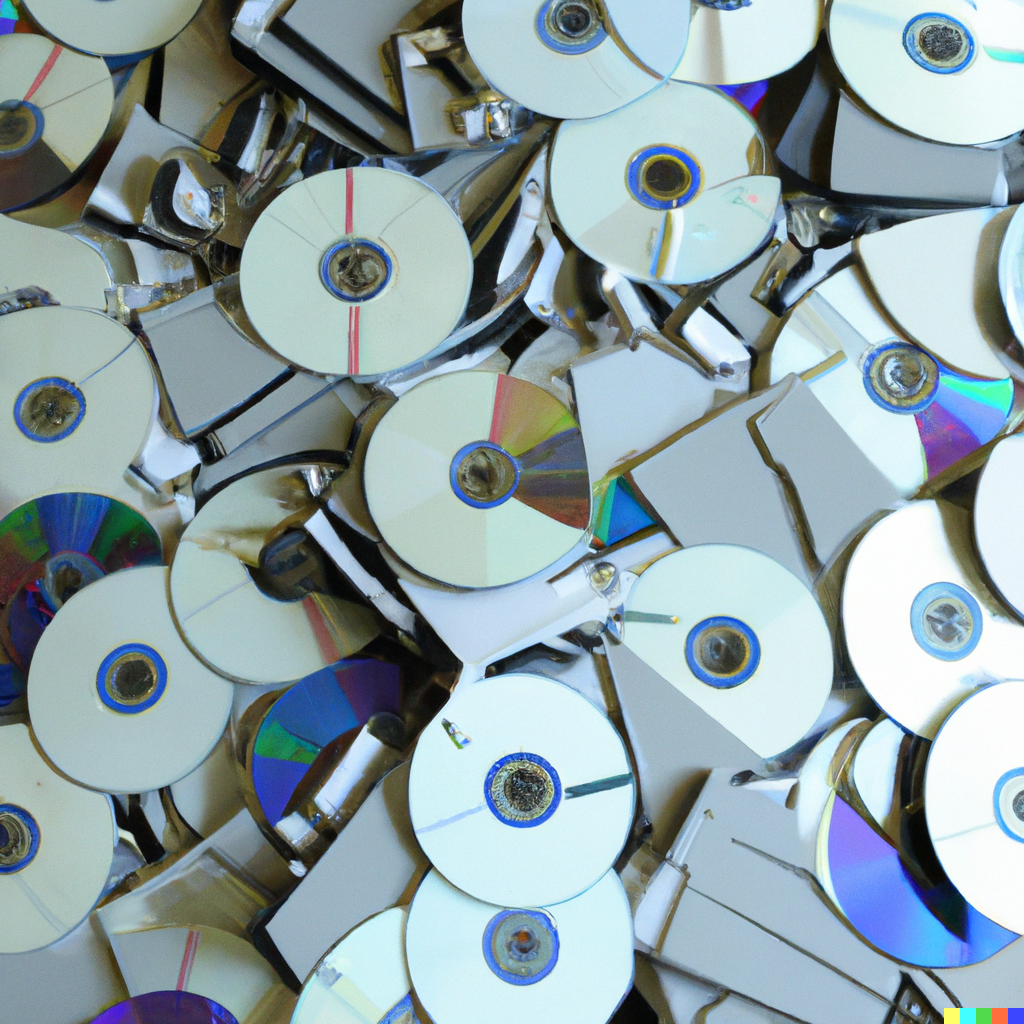 thousands of computer disks