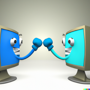 2 computers fighting