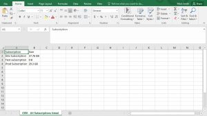 size of azure sub in excel