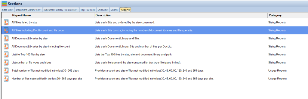 SharePoint Storage Explorer Reports