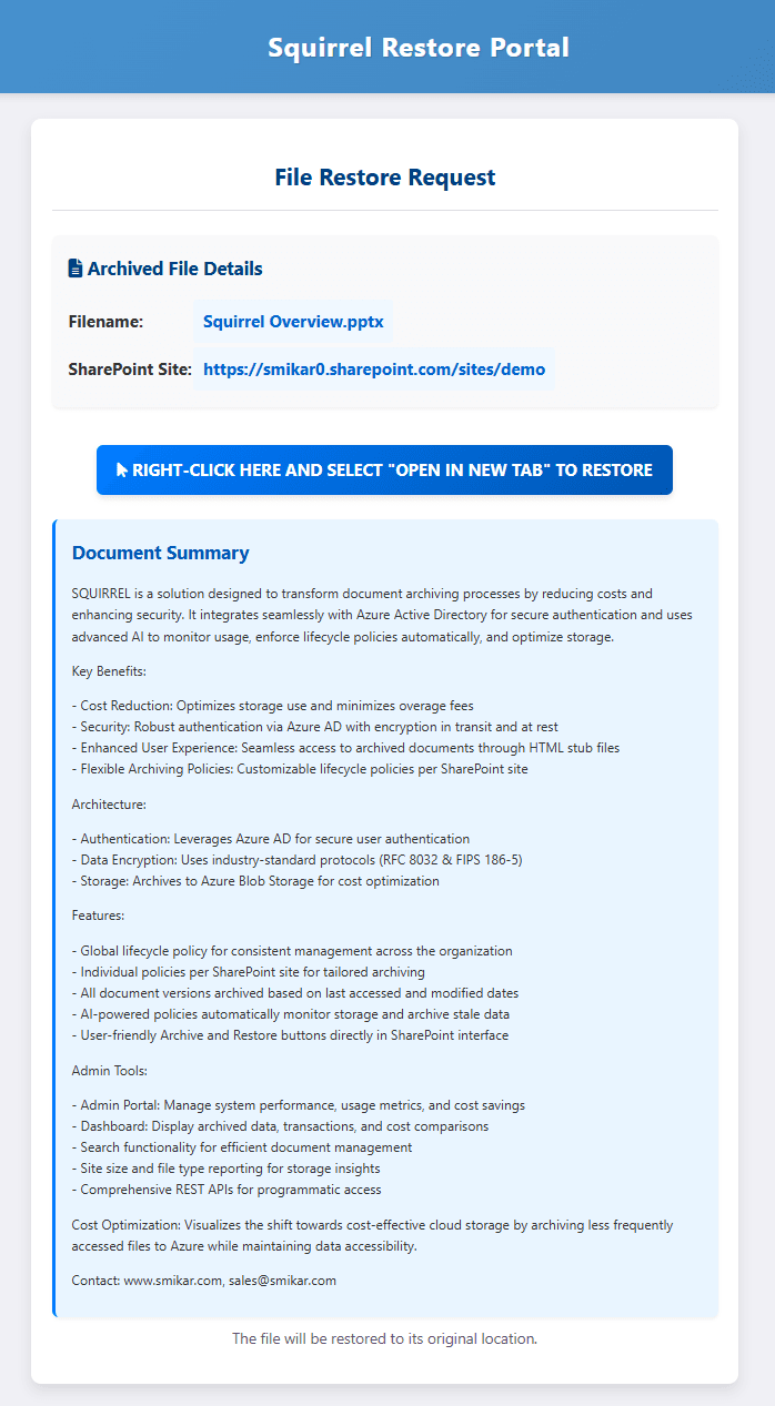 AI summary embedded in a SharePoint stub AI summary embedded in a SharePoint stub